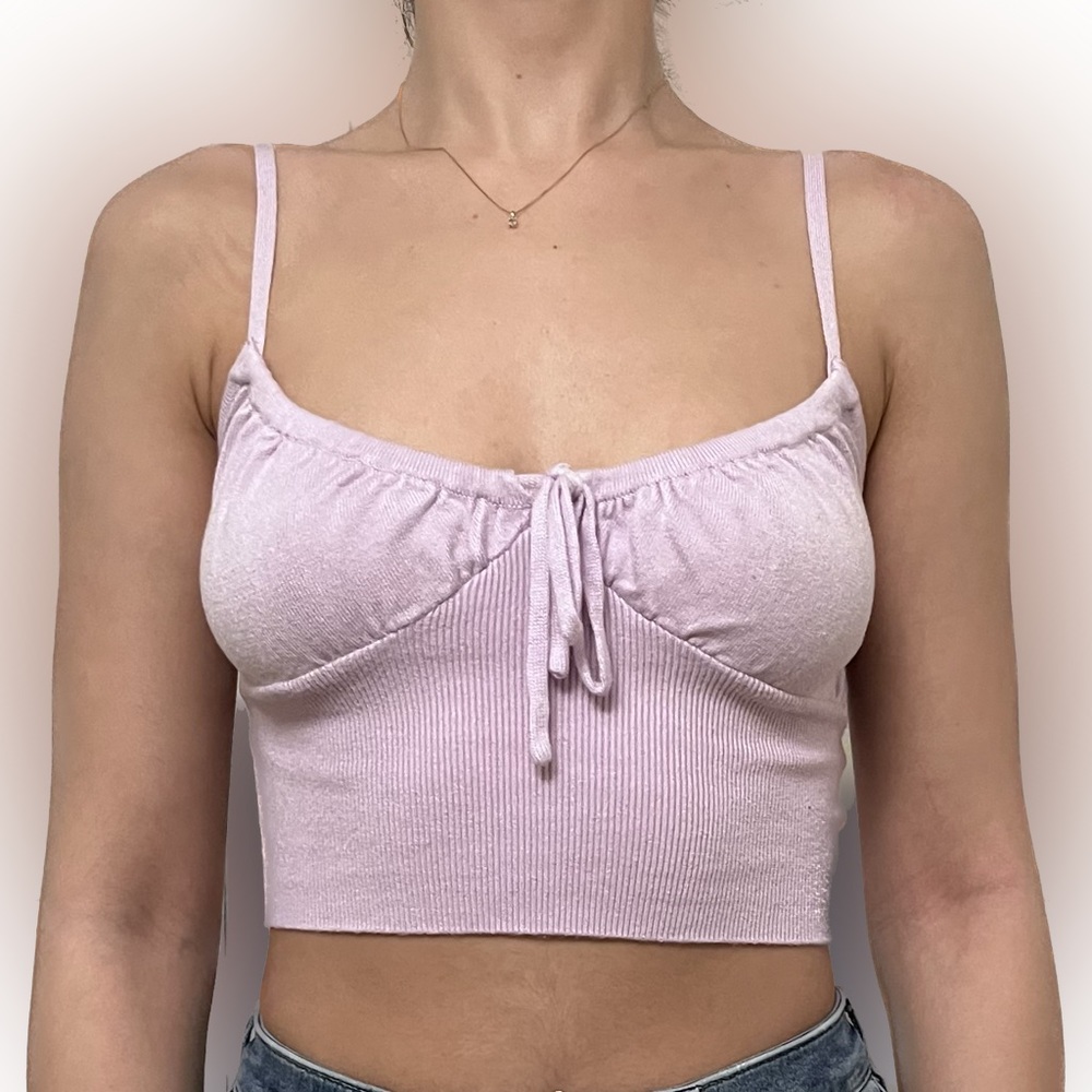 Purple Cute Spaghetti Strap Crop Top